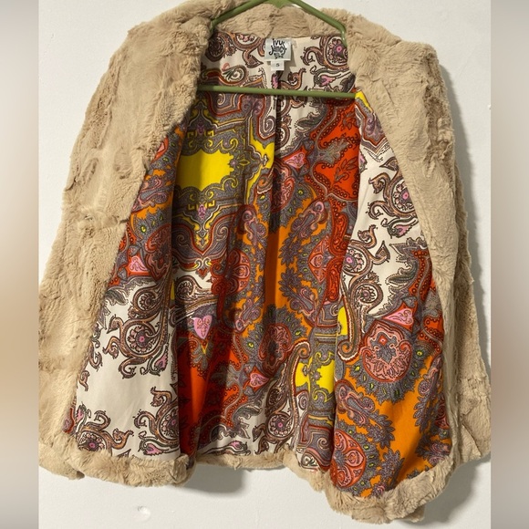 Ivy Jane Faux Fur Green Swing Coat Size M  Women Lined Made in USA (🪝B-3) - Picture 3 of 7